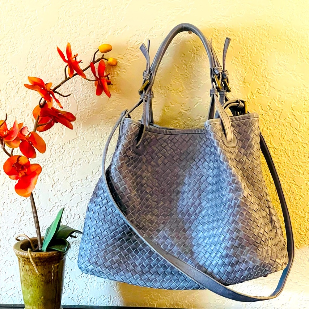 Valentino Genuine Leather Gray Tote